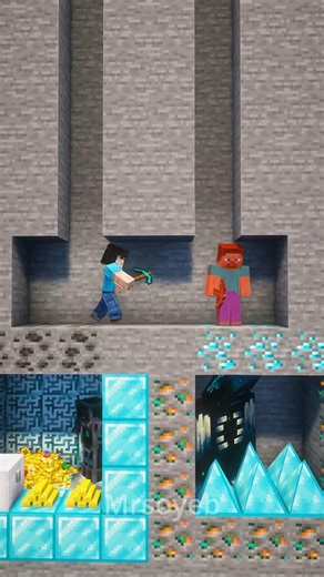 Steve vs. Fake Steve: Mine the Treasure || #minecraft #minecraftshorts #shorts