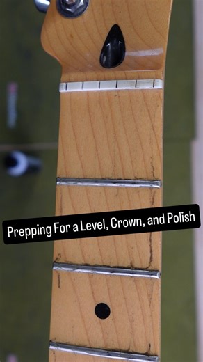 Emerson on Instagram: "I had a client drop off this @Fender Telecaster for some work, and now I am going to prep it for a level, crown and polish. I started off by cutting the old strings off and removing the neck. After getting all of that done, you can see that the fingerboard is pretty grimy and the frets have a good amount of wear to them. I know this next step is pretty controversial, but I am going to degrime the fingerboard. @dmiguitarlabs makes a great solution specifically for cleaning 