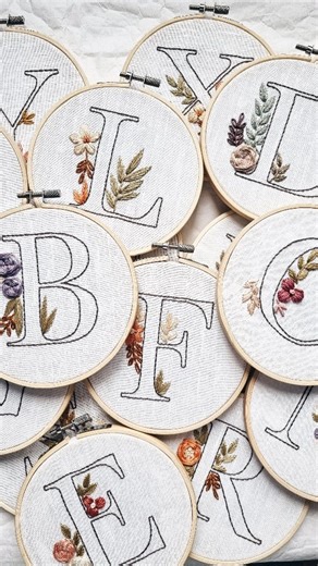 ✨️Create beautiful embroidered letters for personalized gifts and home decor. You can buy the full alphabet and save 70%, or choose individual letters — whatever works best for your project😊 | Cupofneedles