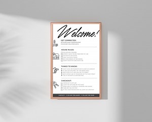 Vacation Rental Home Rules and Wifi Information Poster | HOUSE Rules Checklist | Hotel Rules Regulations | House Rules Airbnb Template - Etsy UK