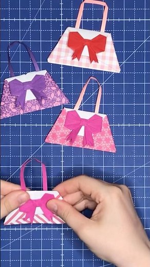 Small envelope for money gifts - Origami handbag with bow | Origami folding made easy