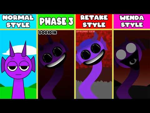 Sprunki Phase 3 But VS Retake Style VS Normal Style VS Wenda Treatment Style
