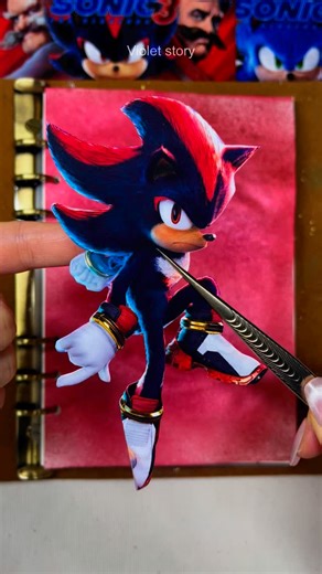 Violet Story 바이올렛 스토리 on Instagram: "Tell me the style you want to see. I’ll make it for you ♥ #scrapbooking #journaling #journalwithme #sonic #sonicthehedgehog #sonic3 #shadow #섀도우"