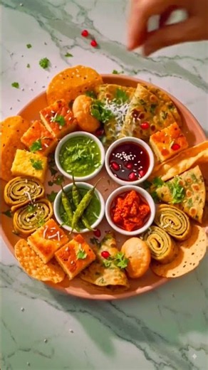 Authentic Gujarati Breakfast Platter 🧡✨ | Khaman, Thepla, Fafda & More 😋