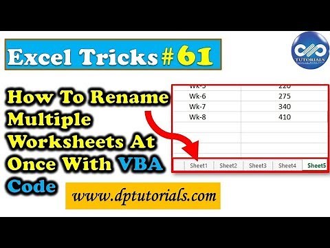 How To Rename Multiple Worksheets At Once With VBA Code In Excel || Excel Tricks || Rename Sheets