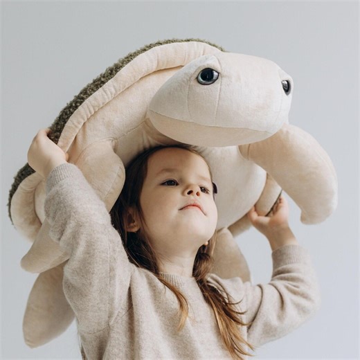 Stuffed Turtle Plush | Soft Cuddle Pillow, Ride-on Toy | Handmade in Europe | Soft Turtle Cuddle Toy - Etsy