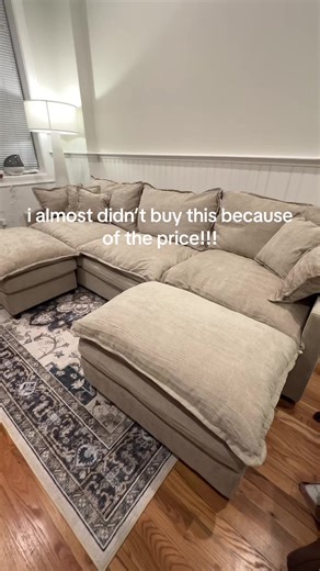 this U-shaped sectional couch is incredible! Comes in grey, linen beige, flat white (mine) navy, and BLACK! free and fast shipping ##sectional##sectionalsofa##couch##couchtok##sofa