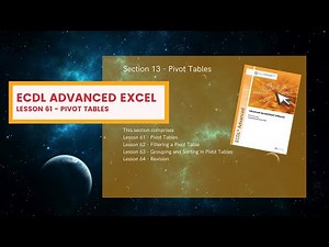 ECDL Advanced Excel Lesson 61 Pivot Tables