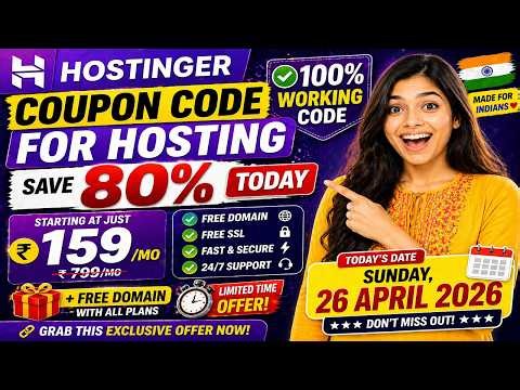Hostinger Coupon Code For Hosting 💰 Save 80% Today 100% Working Code