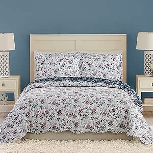 Vera Bradley Rose Toile Scalloped 3-Piece Quilt Set, King