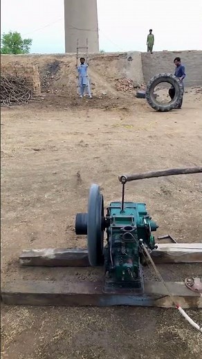 big tyre blast diesel engine starting
