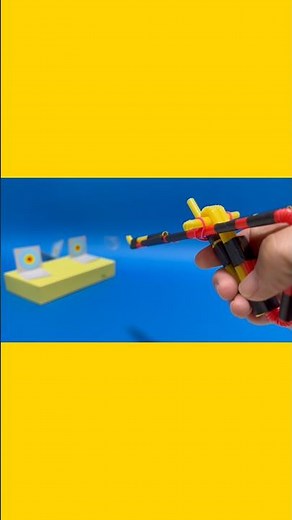 [Fun Crafts] Straw Rubber Band Gun ②! No clothespin version #youtubeshorts #shorts #short #educat...
