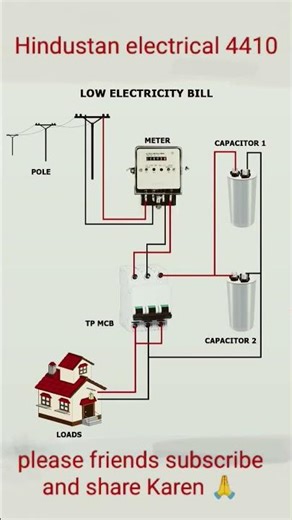 Low electricity bill for capacitor house wiring#house wiring with capacitor#single phase house wirin