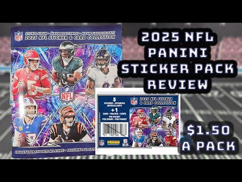 2025 NFL Panini Sticker Pack Review! 1 Card + 5 Stickers!