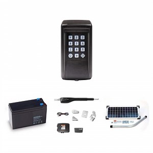 Mighty Mule Digital Keypad, 10-Watt Solar Panel Kit, Medium Duty Single Swing Gate Opener (up to 550 lb.) and 12-Volt Battery Combo - The Home Depot