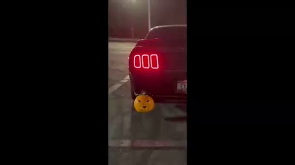 Man Creates Blazing Jack-O-Lanterns Using Vehicle's Exhausts