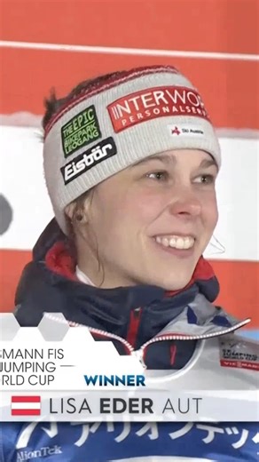 World Cup winner for the first time! Huge moment for Lisa Eder 🇦🇹🏆🥹 #fisskijumping #worldcupzao | FIS Ski Jumping