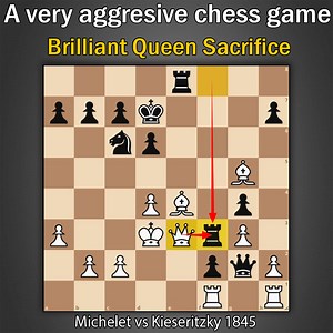 A very aggresive chess game | Michelet vs Kieseritzky 1845 | Kings Hunt
