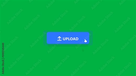 Dynamic Upload Action Button with Cursor Interaction, Green Screen Element, 4K, Seamless Loop Animation for UI/UX Projects