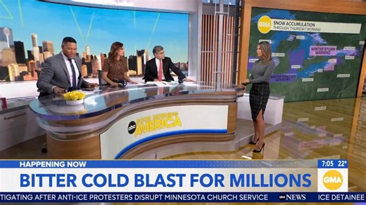 A 100 vehicle pile-up in West Michigan 2-4”/hour snowfall rates in Western New York (tug hill) today and another shot of extremely cold air this weekend along w/possibility of significant winter weather Plains to Southeast that we will be watching closely for the weekend. | Ginger Zee