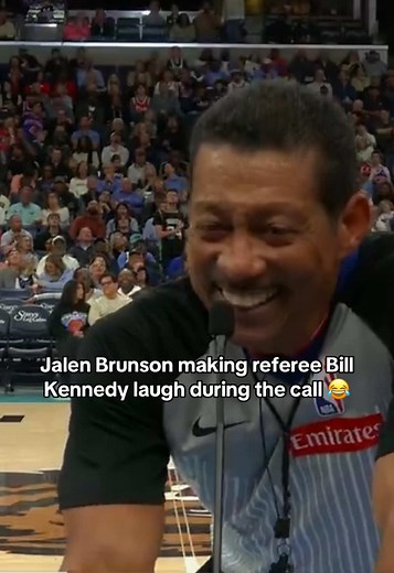 Jalen Brunson Funny Moment with Referee Bill Kennedy in NBA Game