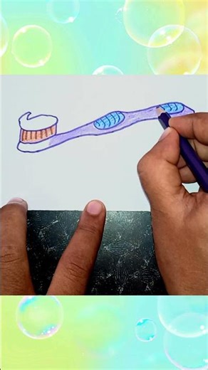 Toothbrush #shorts #kidsdrawing #brush #toothbrush #brushdrawing #teethbrush #kidscoloring #coloring