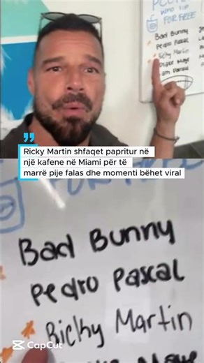 Ricky Martin shfaqet papritur në një kafene në Miami për të marrë pije falas dhe momenti bëhet viral