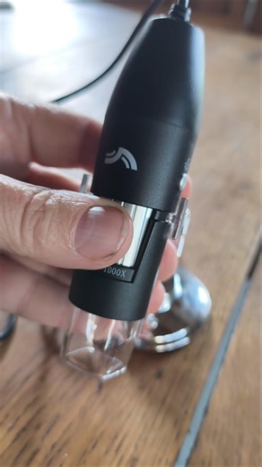 Prueba satisfactoria de microscopio digital USB c para móvil y ordenador.