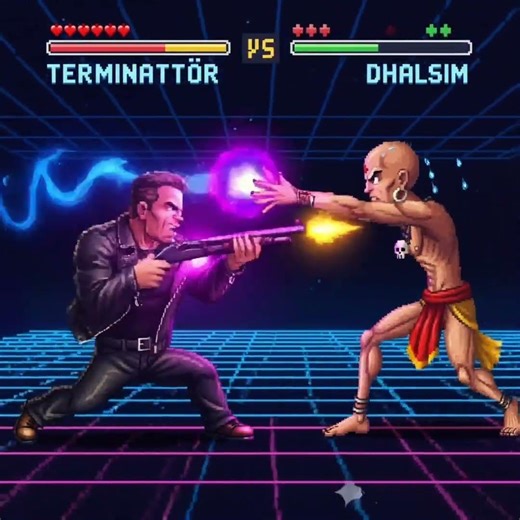 Terminator vs Dhalsim 😱 | Machine vs Mystic Fire | Arcade Fight
