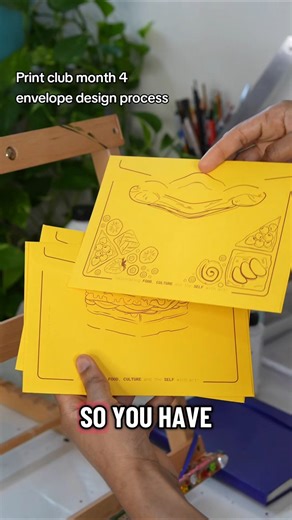 print club envelope design process #workingartist #artprocess #artprints #artlovers #printclub #art