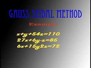 VTU Engineering Maths 1 (How to solve Gauss Seidal Method example) PART-1