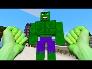 REALISTIC MINECRAFT - THE INCREDIBLE HULK AVENGER! SCARES STEVE AND ALEX