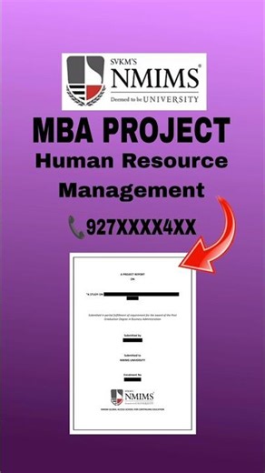 NMIMS MBA HR Project HelpSynopsis | Report #mbaproject #researchproject