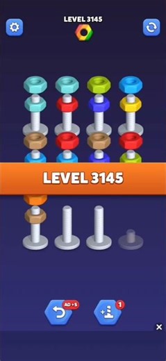 Nut Sort Level 3145 - Color Puzzle Game by Kiwi Fun #games #puzzle #NutSort #NutSortSolution