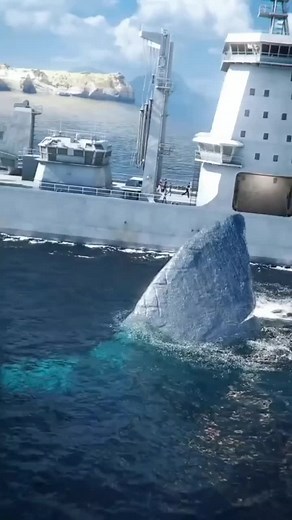Monster Blue Whale Attack: Ship in Mediterranean Sea