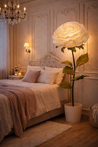 Giant Flower Floor Lamp, White Rose Standing Light, Isolon LED Princess Room Decor - Etsy