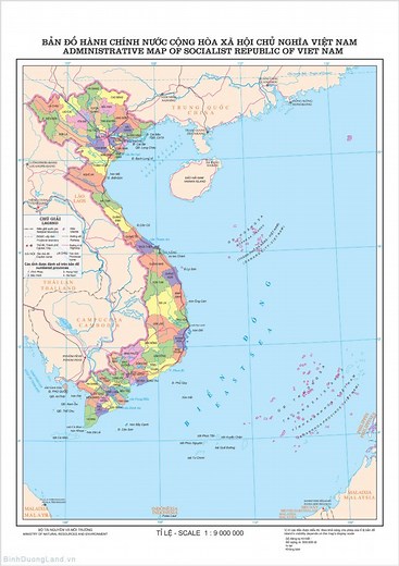 Bản đồ Việt Nam mới nhất, bản đồ các tỉnh, map VietNam - Đất nền Bình Dương giá rẻ, mua bán nhà đất Bình Dương chính chủ