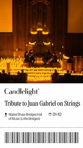 Get your tickets now to discover the music of Oasis at Mabel Shaw Bridges Hall of Music (Little Bridges) under the gentle glow of candlelight. | Candlelight Concerts by Fever