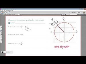 Trigonometric functions and special angles - problem type 1