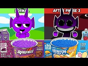 Incredibox Sprunki - Durple Normal VS Phase 3 Convenience Store Mukbang | Animation | ASMR