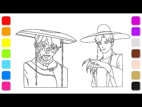 Jinu Saja Boys Coloring Page | Cute Saja Boy Coloring | Easy Coloring for Kids