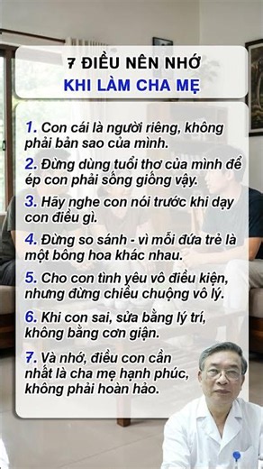 7 Điều nên nhớ khi làm cha mẹ #shots #videoshort #cuocsong
