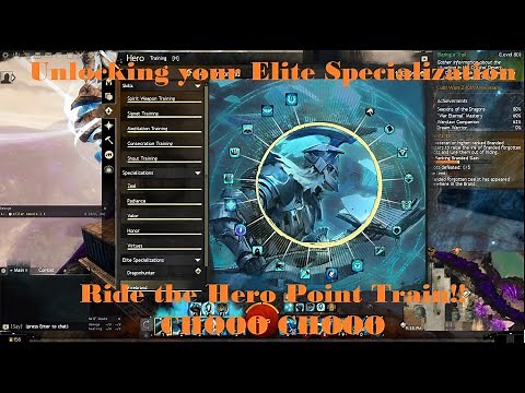 Guild Wars 2. Unlocking your elite specialization by doing a hero point train.