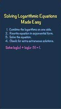 How to Solve Logarithmic Equations in Four Steps