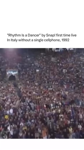 How Songs Are Created on Instagram: "In 1992, Snap! performed “Rhythm Is a Dancer” live in Italy for the very first time — and the energy was unreal. Packed stadium, thousands of voices, and not a single cellphone in sight. Just pure connection between the music and the crowd. Before the era of screens and social media, moments like this lived only in the memories of the people who were there, making the atmosphere even more electric. A reminder of how raw and powerful live music felt in the ear