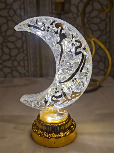 Ya Qamar bani Hashim moon of Hashmites warm glow led moon. Dimentions 6 x 5 inches inbox to order or whatssapp 03333253629 #viral #labaik_ya_hussain #kerbala #yaabbas #yaghaziabbas