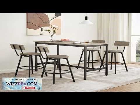 Set of 5 Kitchen Dining Table Set with 4 Bar Chairs