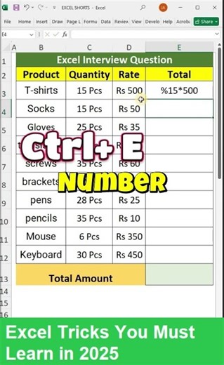 🎯 Excel Tricks You Must Learn in 2025 (Game Changer!) #excel #excelshorts #exceltricks #tricks