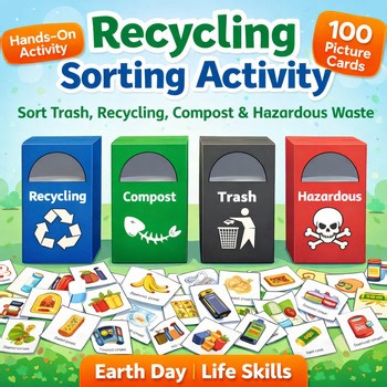 Earth Day Recycling Sorting Activity | Life Skills Waste Sorting Craft