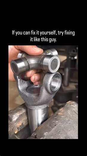 NON FUNNY 😁 on Instagram: "- The post features a 35-second video tutorial demonstrating a hands-on repair of a broken vehicle universal joint (U-joint) using pliers, a file, and clips, showcasing resourceful DIY mechanics in a workshop vise setup. - Shared by Indonesian user @ayu_DPalupi, whose lighthearted bio contrasts the practical content, the English-captioned clip has 9.7K views and 55 likes, resonating with audiences interested in affordable auto fixes. - Indonesian replies express awe (